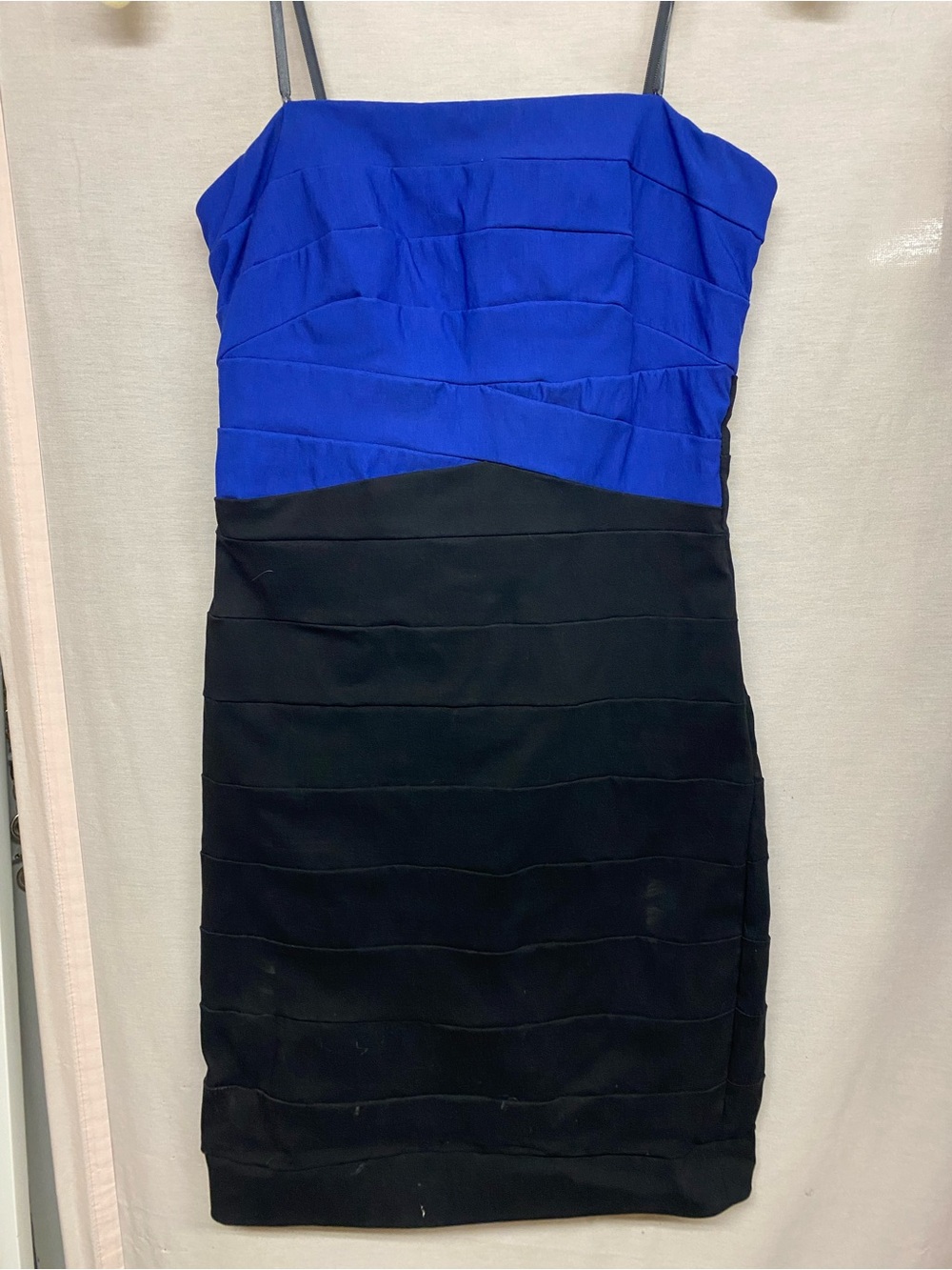 City Studio Royal Blue and Black Strappy Bodycon Mini Dress